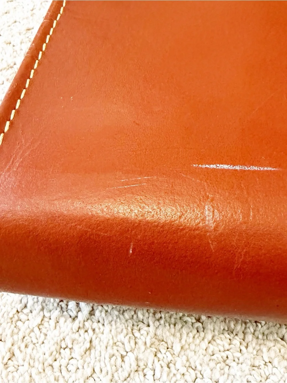 Vintage Split Cowhide Leather Legal Portfolio Briefcase Document Bag USA 50s 60s